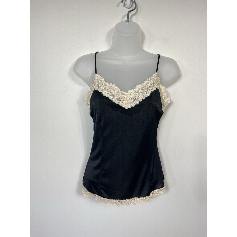 Y2K The Limited Tank Top Women Small Black Slip Camisole Y2K Coquette Lace Goth